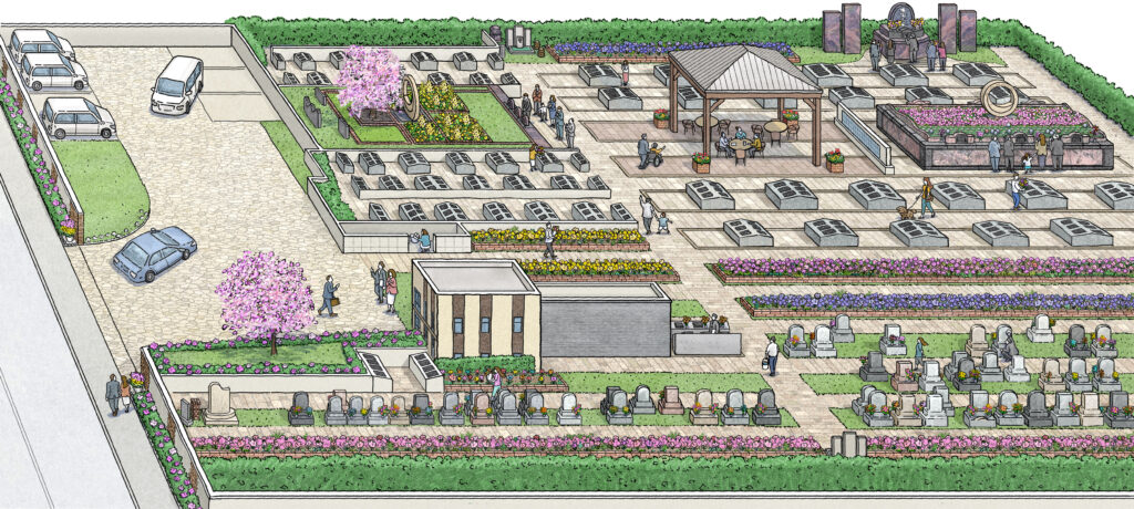 霊園マップイラスト　　　クライアント : 株式会社ファングリー様 /  サニープレイス所沢様