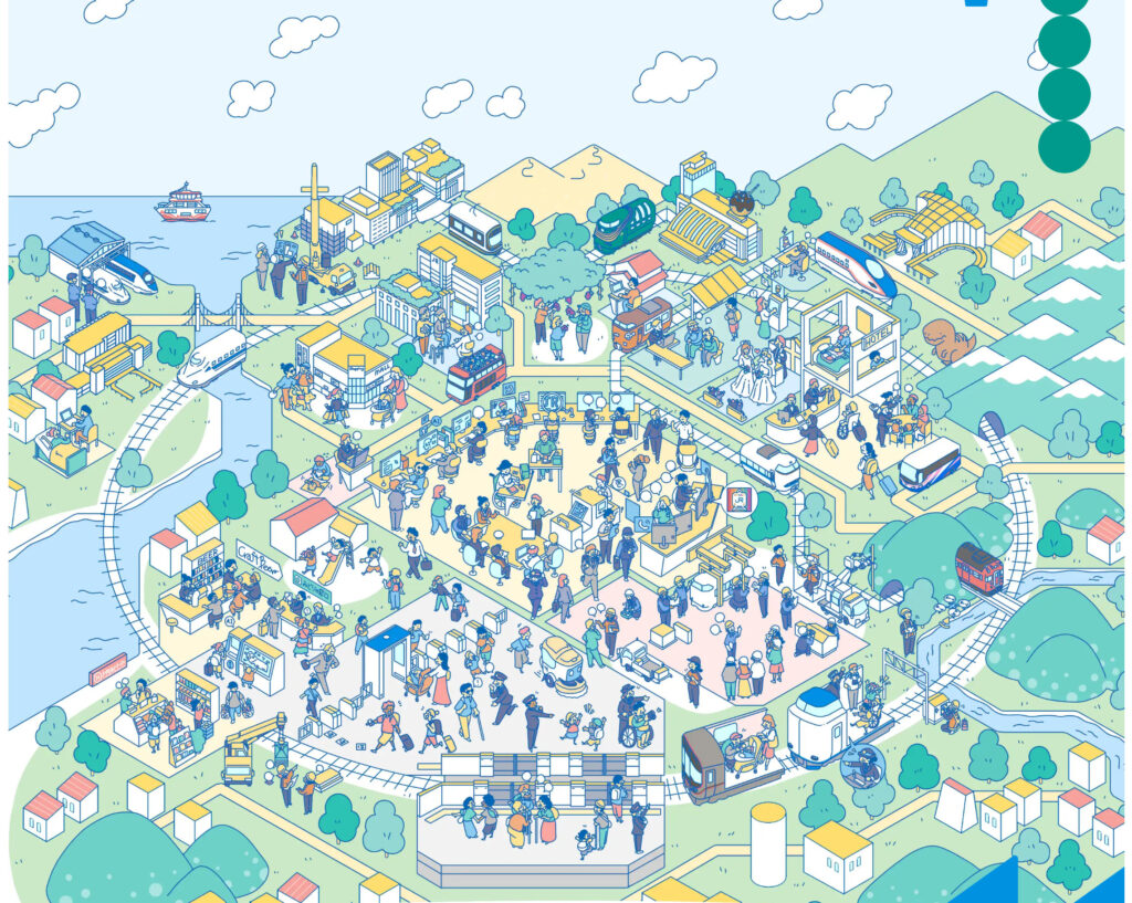 賑わい鳥瞰イラスト